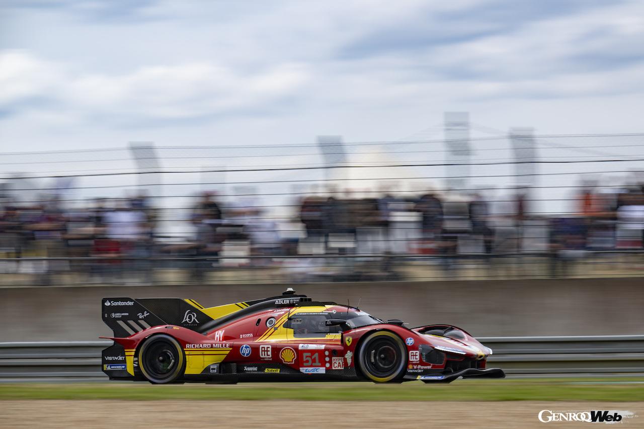 終盤まで首位争いに加わり、3位でフィニッシュしたフェラーリ 499P 51号車。