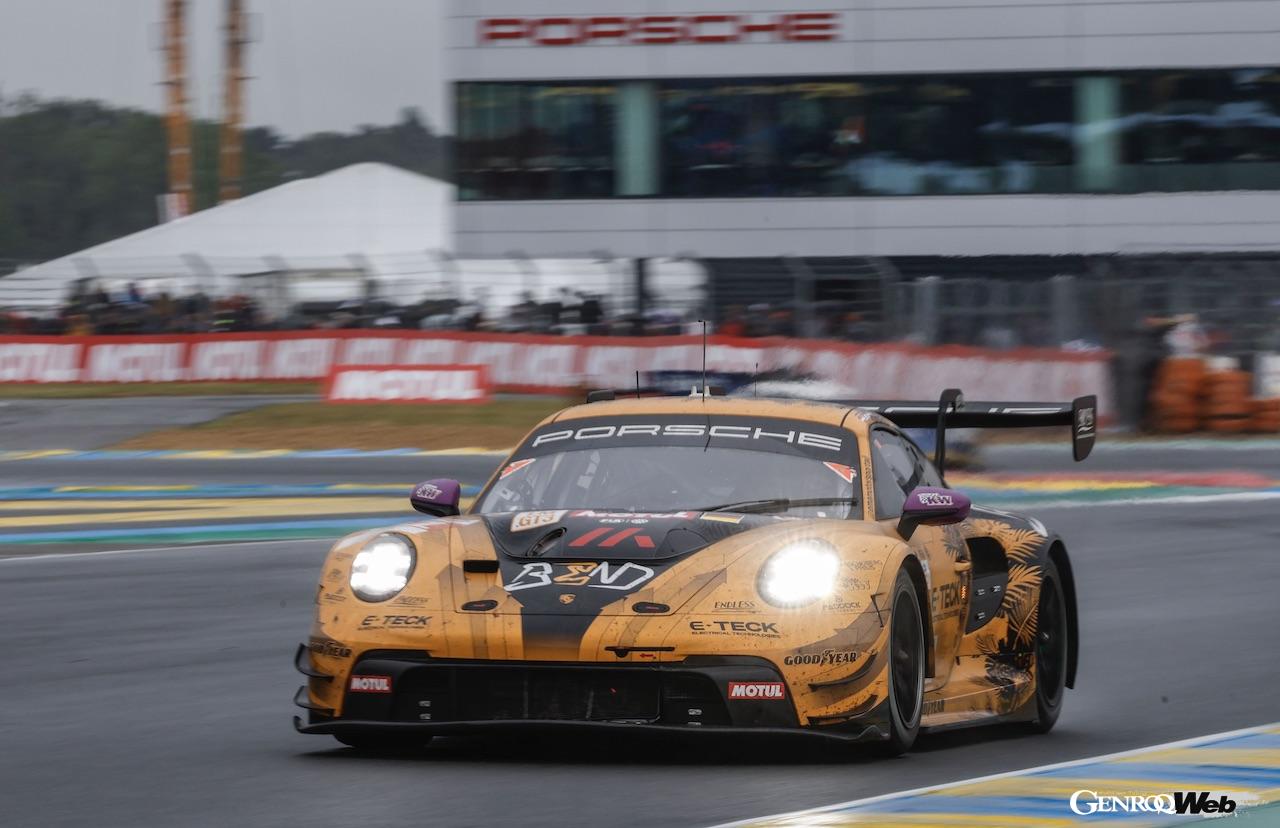 ル・マン24時間レースのLMGT3クラスにおいて優勝を飾った、マンタイ・EMAのポルシェ 911 GT3 R 91号車。