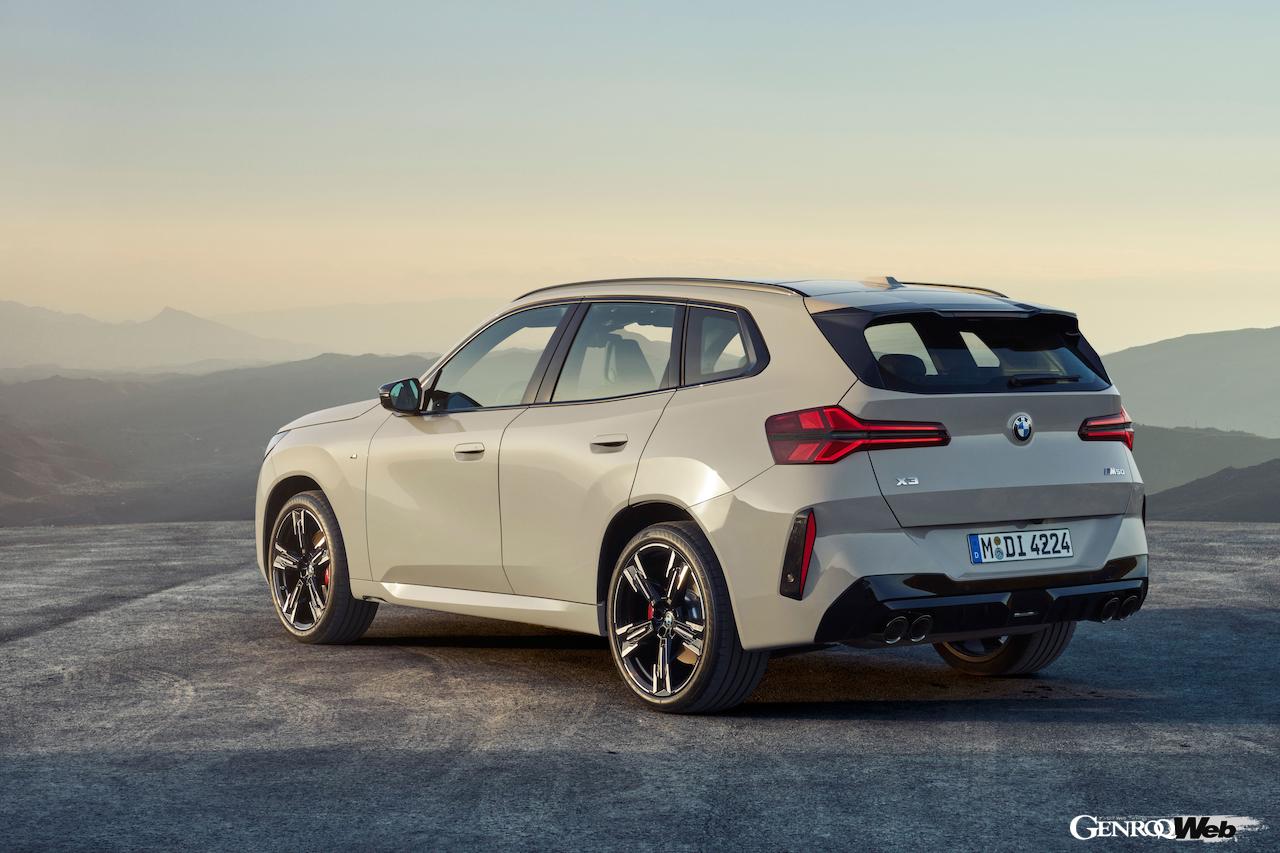 4代目に進化した新型「BMW X3 M50 xDrive」のエクステリア。