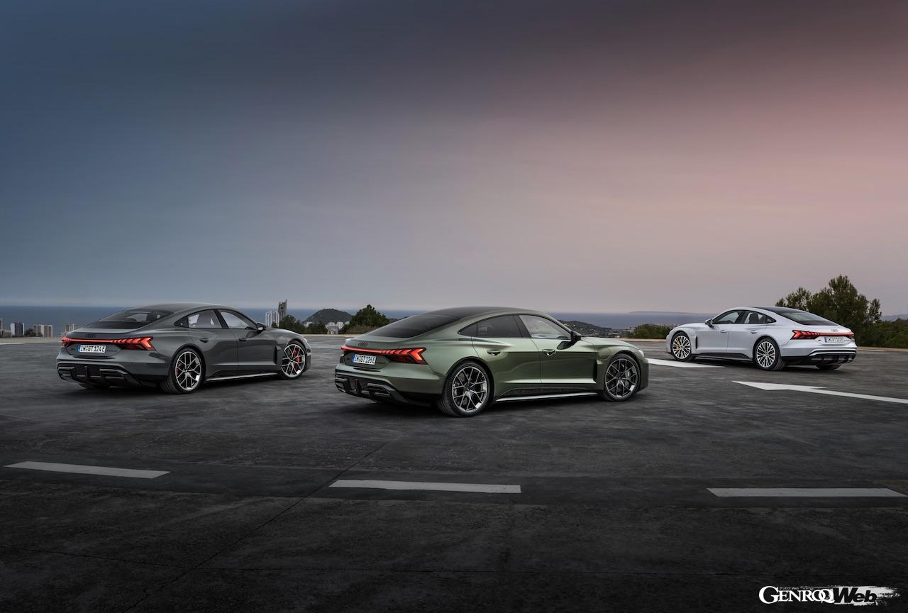 2021年にアウディのEVラインナップの頂点に位置するモデルとしてデビューを飾った「e-tron GT」。デビュー3年目を迎えて、内外装やパワートレインに大規模なアップデートを施した。