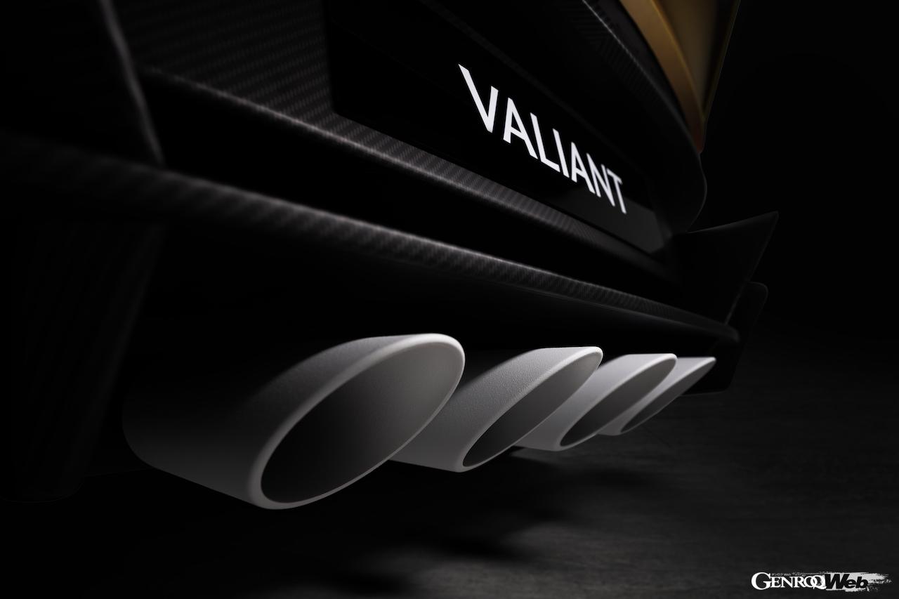 38台のみが限定生産される「アストンマーティン ヴァリアント」のクワッド・エキゾーストパイプ。