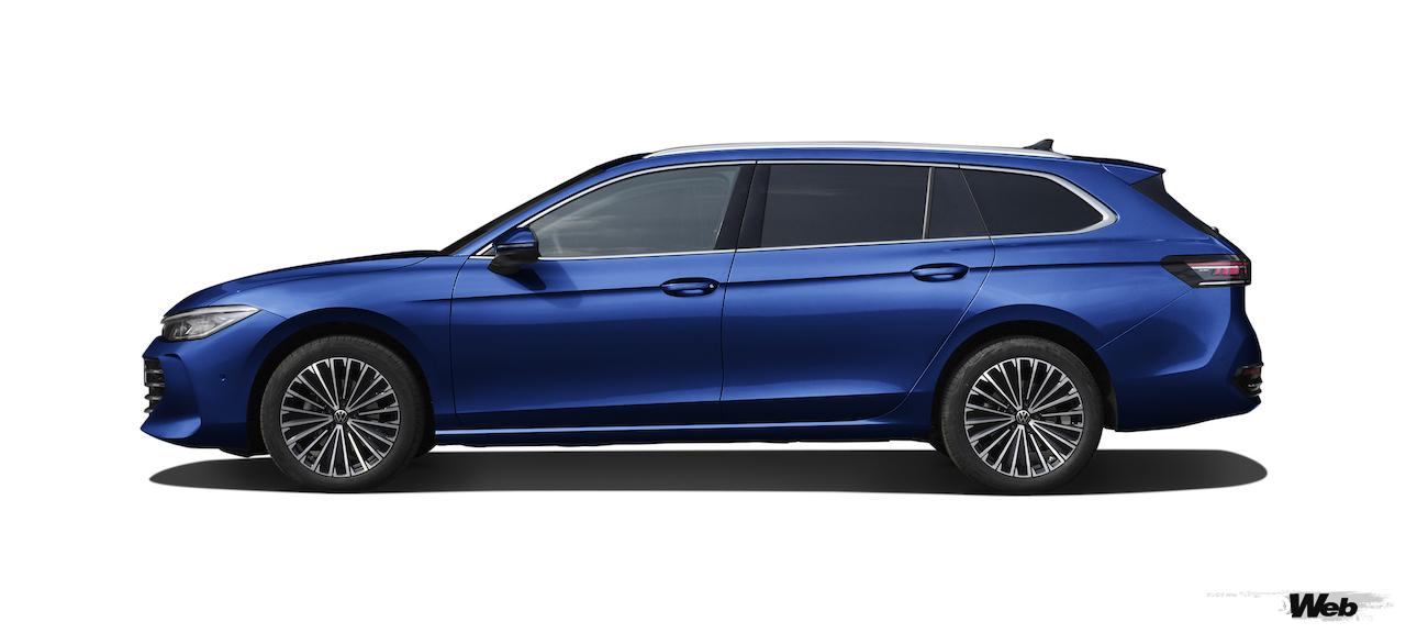 新型「フォルクスワーゲン パサート」のボディカラー「リーフブルーメタリック」。