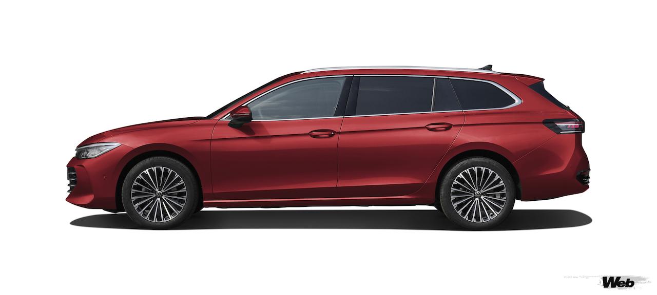 新型「フォルクスワーゲン パサート」のボディカラー「チリレッドメタリック」。