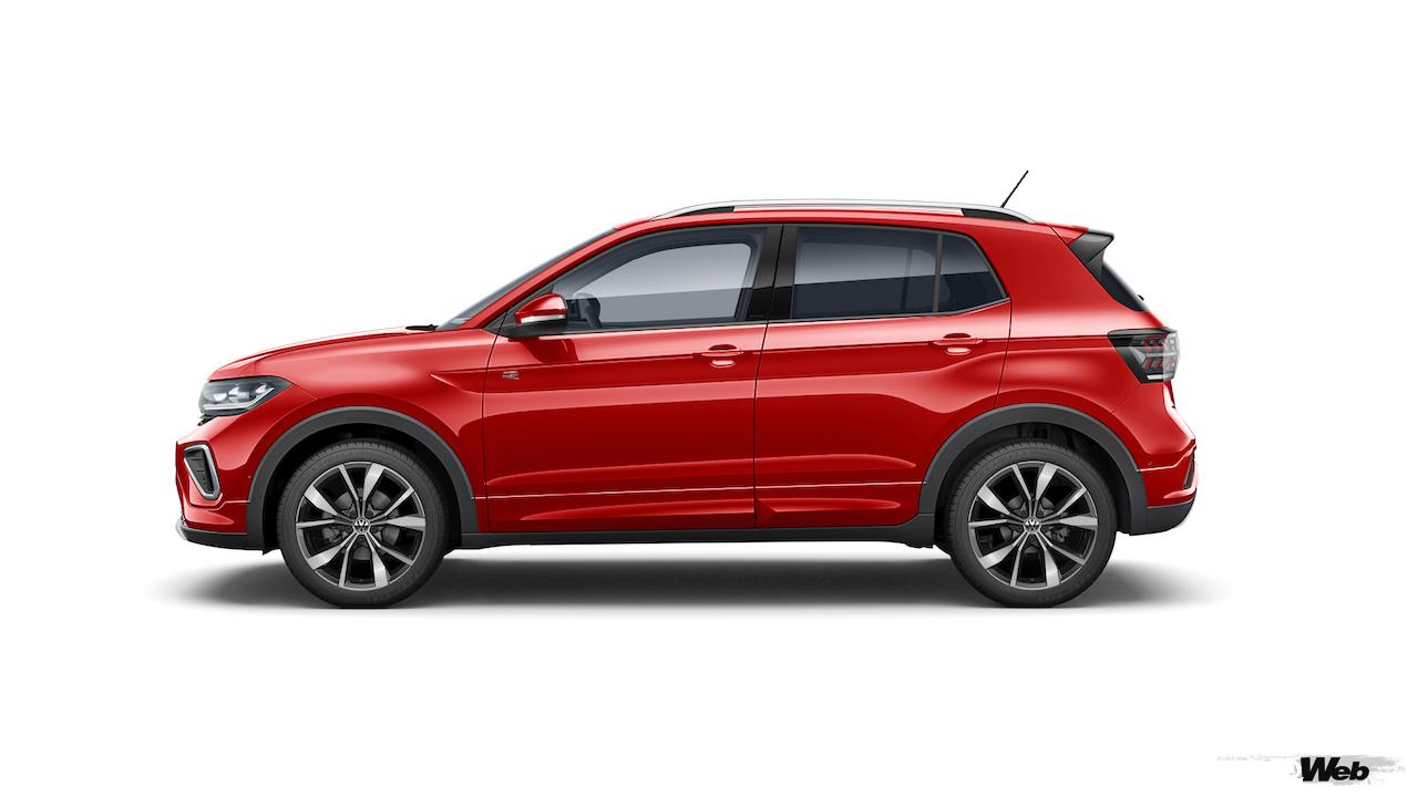 「フォルクスワーゲン T-Cross」改良新型、新色の「キングズレッドメタリック」。