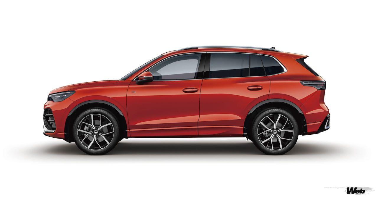 新型「フォルクスワーゲン ティグアン」のボディカラー「パーシモンレッドメタリック」。