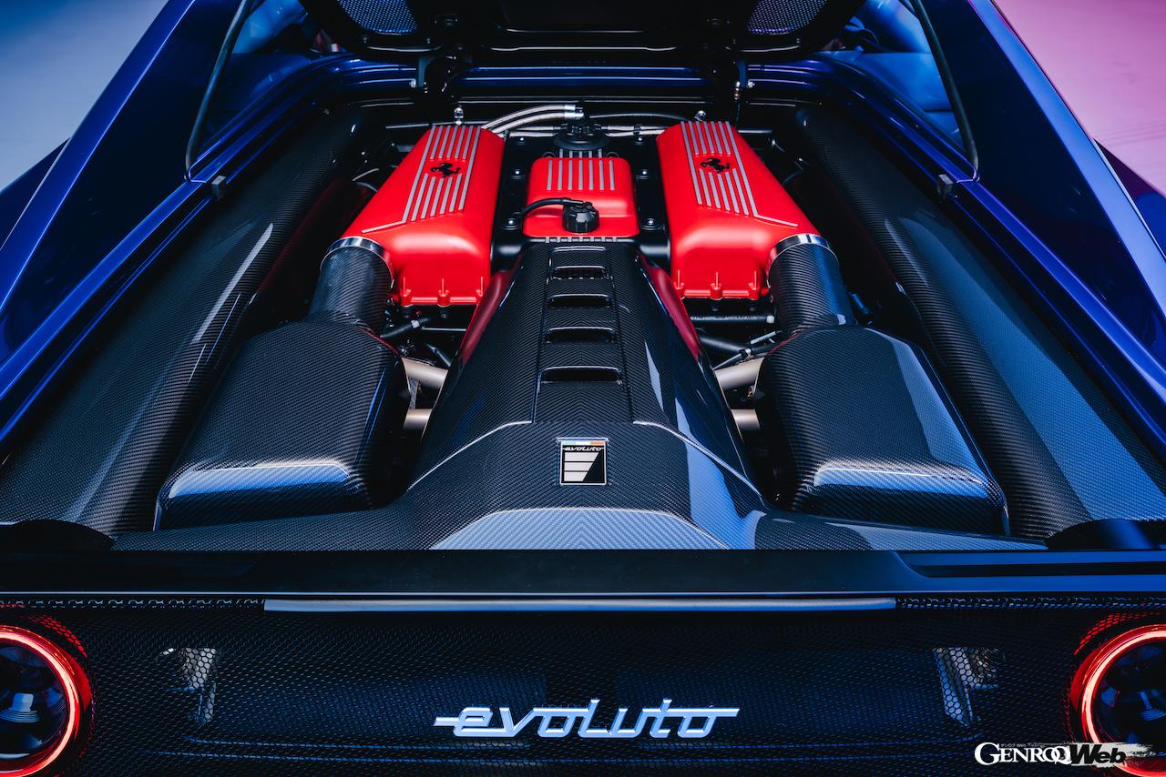 英国のエヴォルート・アウトモビリが手がけたレストモッド「355 by エヴォルート」のパワーユニット。