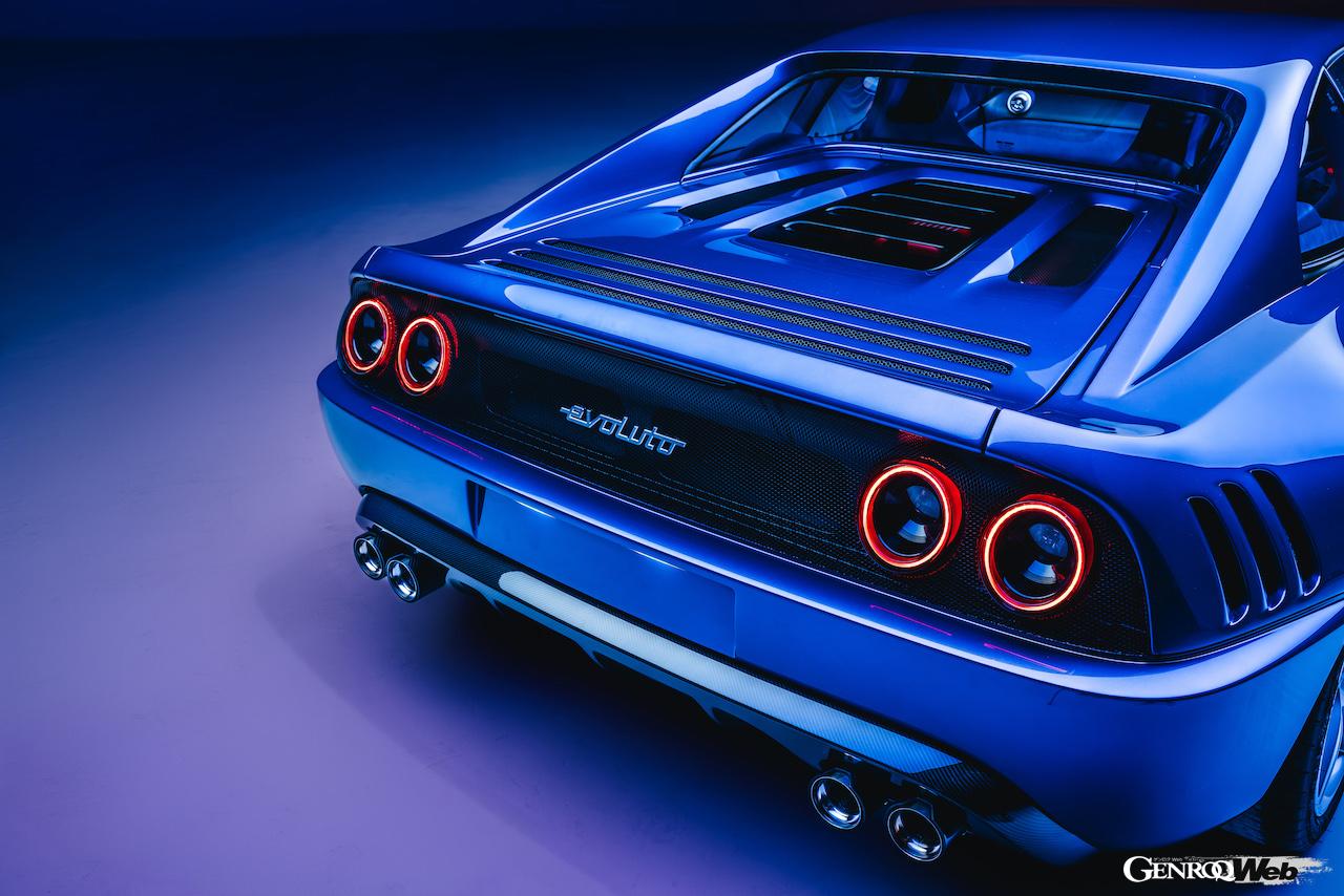 英国のエヴォルート・アウトモビリが手がけたレストモッド「355 by エヴォルート」のエクステリア。