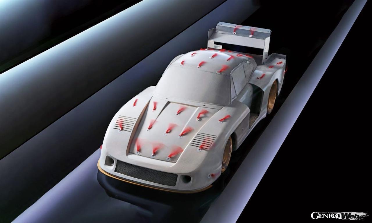 ポルシェ 935/78 モビーディックの開発には、風洞実験用1/5スケール・ミニチュアモデルが用いられた。