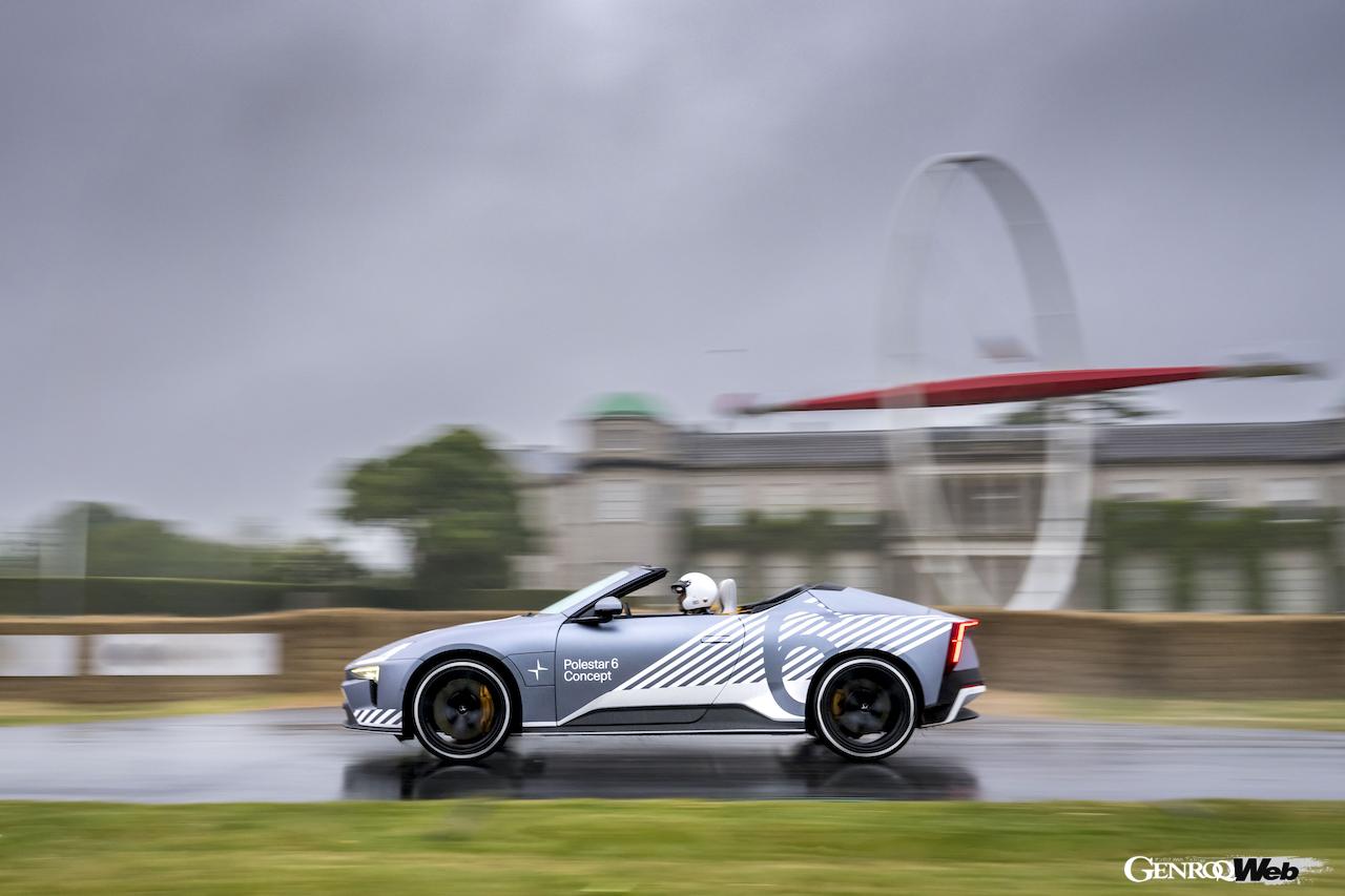 今回のグッドウッドには、現行ラインナップ3車種に加えて、2025年の市販化をアナウンスしている「ポールスター 6 コンセプト」も登場した。