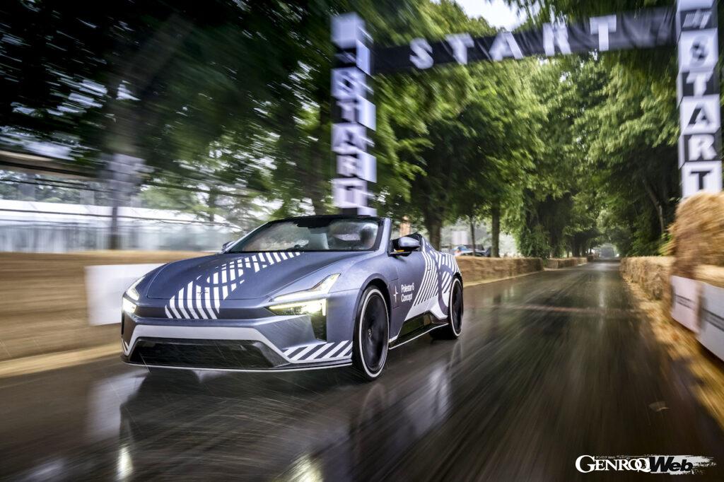 今回のグッドウッドには、現行ラインナップ3車種に加えて、2025年の市販化をアナウンスしている「ポールスター 6 コンセプト」も登場した。