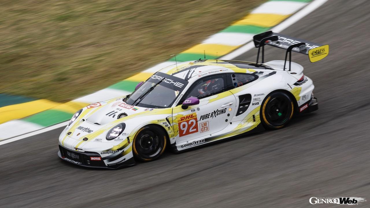 第5戦サンパウロ6時間レースにおいて、LMGT3クラスで勝利を飾ったマンタイ・ピュアレクシングのポルシェ 911 GT3 R LMGT3 92号車。