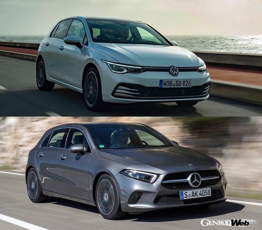 VW ゴルフとメルセデス・ベンツ Aクラス