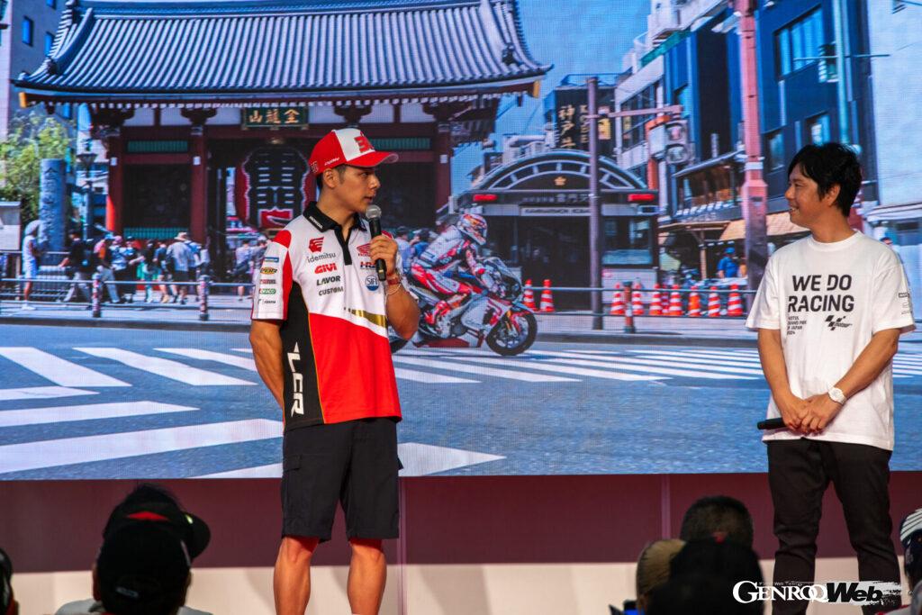 「MotoGP FAN Meets @秋葉原」に登場した中上貴晶選手