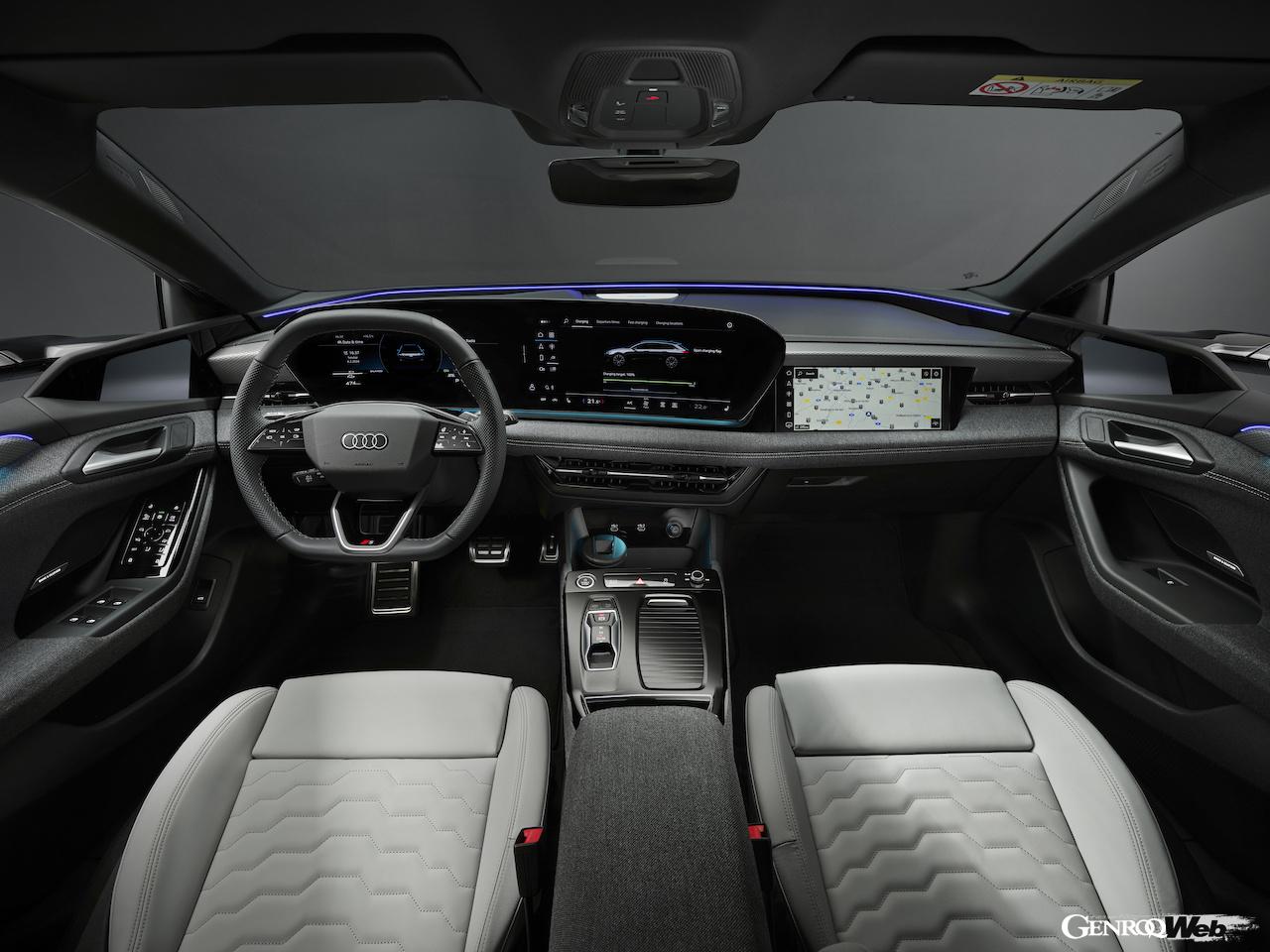 新型「アウディ A6 アバント e-tron」のインテリア。