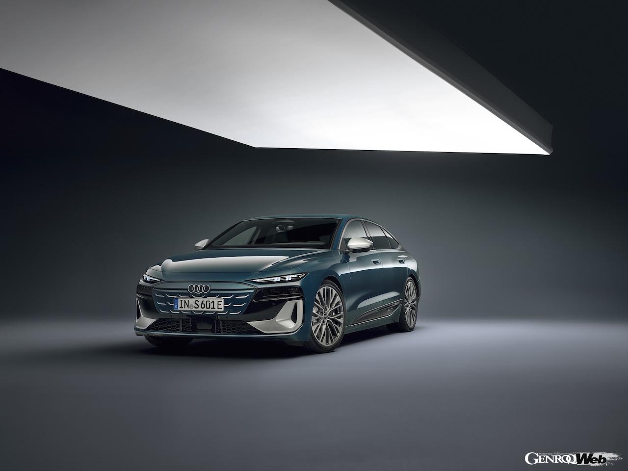 新型「アウディ S6 スポーツバック e-tron」のエクステリア。