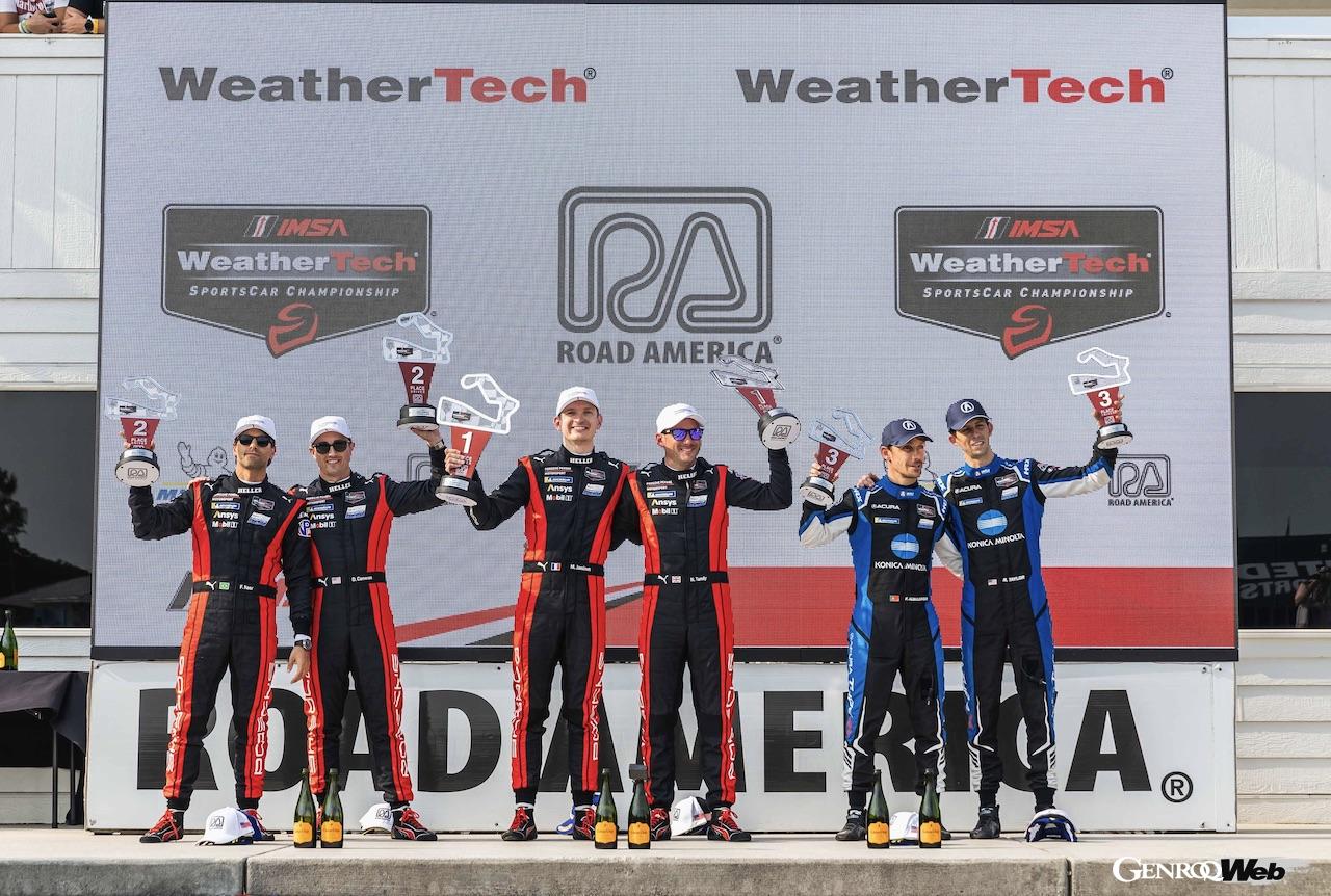 IMSA第8戦スポーツカー・ウィークエンドで、1-2フィニッシュを達成した、ポルシェ・ペンスキー・モータースポーツのポルシェ 963。