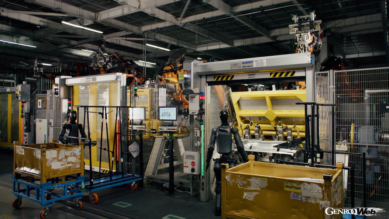 フィギュア社が開発した人型ロボット「フィギュア 02」は、組み立て工程に試験導入され、板金パーツを特定の固定具に挿入、シャシーの一部として組み立てることに成功した。