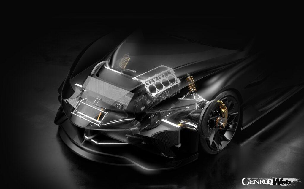 パワーユニットは、最高出力1013PSを発揮する5.0リッターV型8気筒ツインターボエンジンをフロントに搭載。この強大なパワーに対応すべく、可変エアロダイナミクスも導入されている。