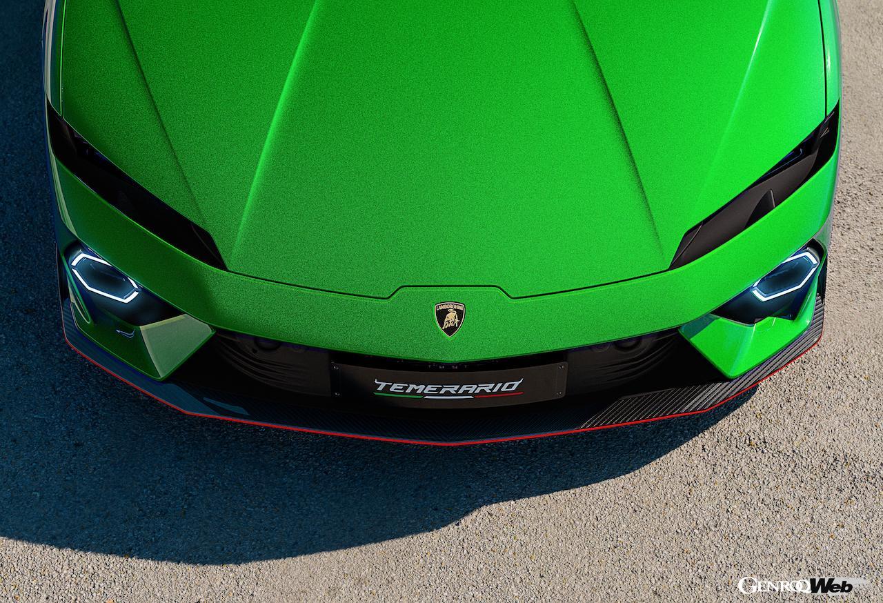 ハイブリッドパワートレインを搭載する「ランボルギーニ テメラリオ」のエクステリア。
