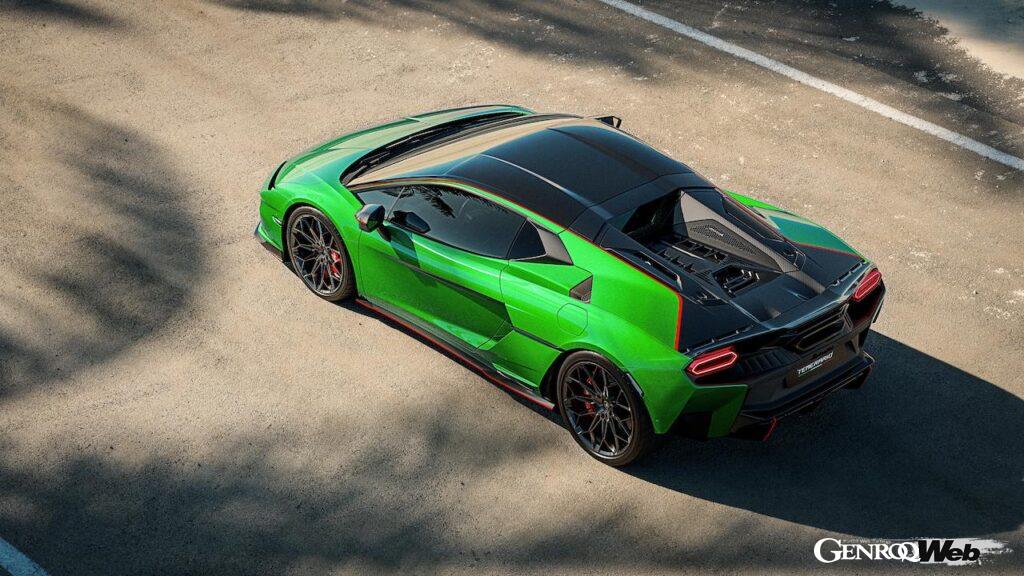 ハイブリッドパワートレインを搭載する「ランボルギーニ テメラリオ」のエクステリア。