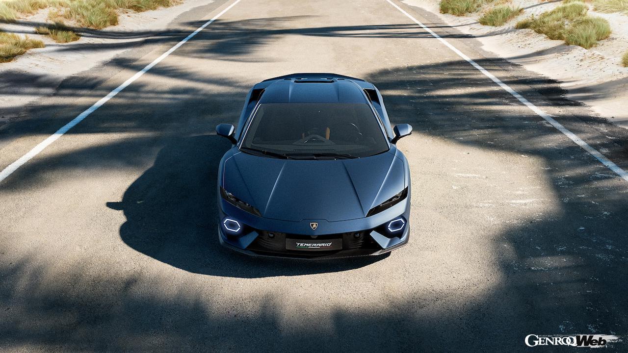 ハイブリッドパワートレインを搭載する「ランボルギーニ テメラリオ」のエクステリア。