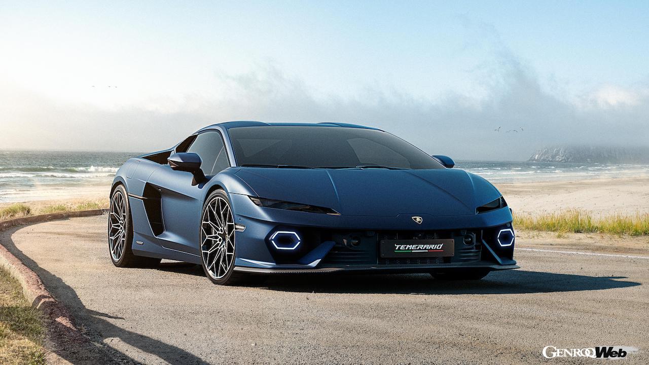 ハイブリッドパワートレインを搭載する「ランボルギーニ テメラリオ」のエクステリア。