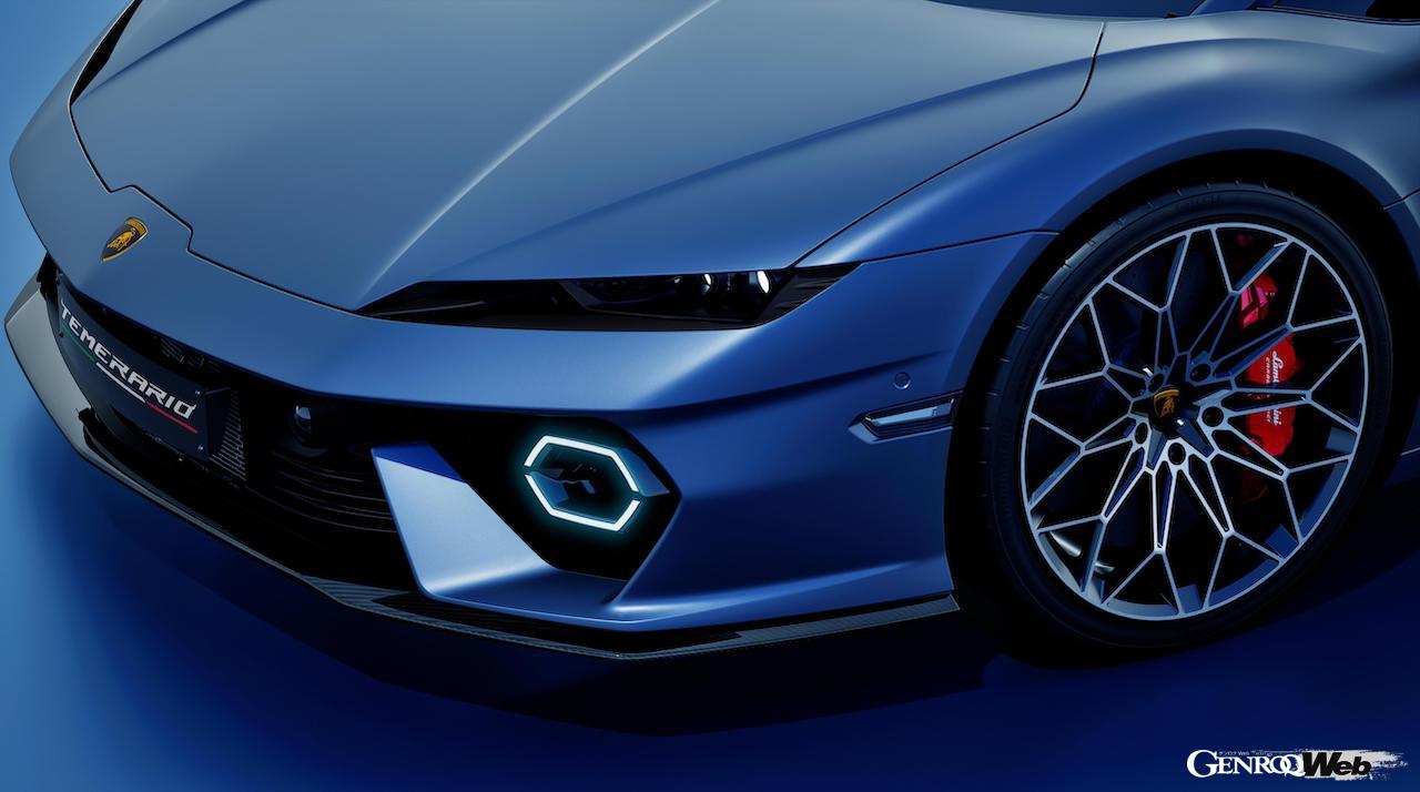 ハイブリッドパワートレインを搭載する「ランボルギーニ テメラリオ」のエクステリア。