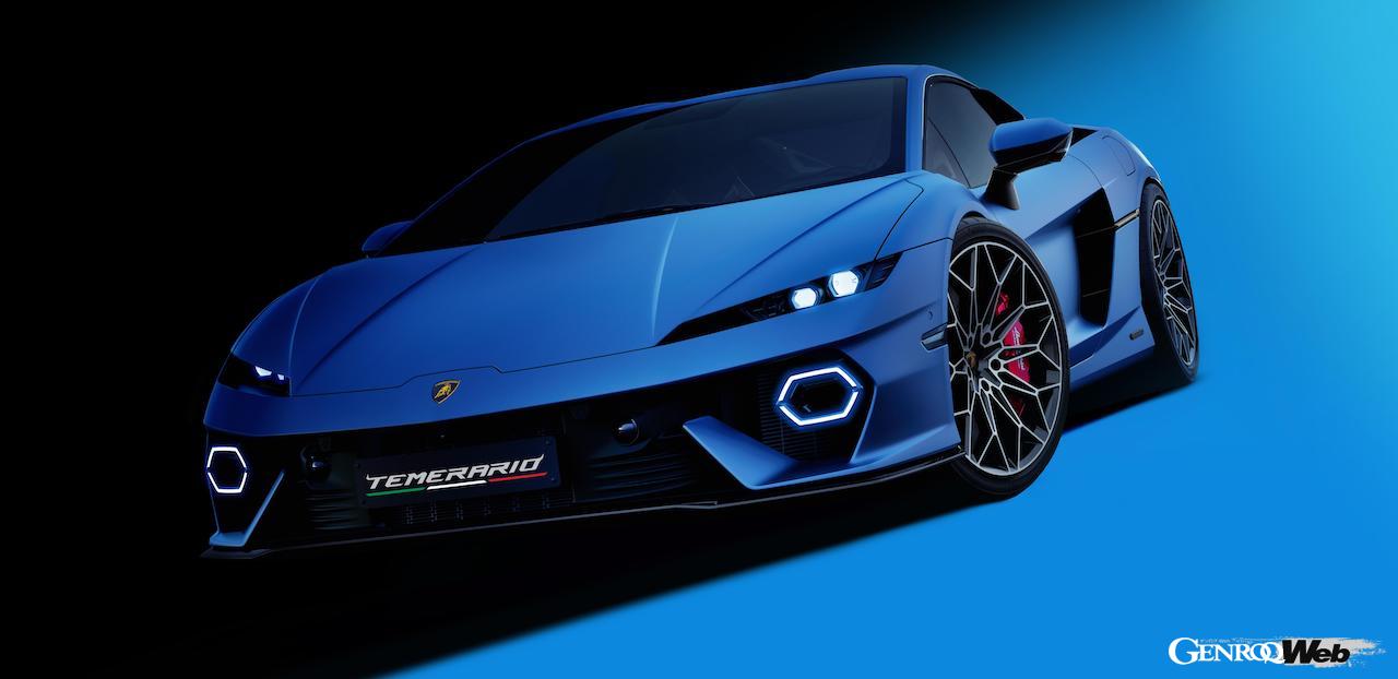 ハイブリッドパワートレインを搭載する「ランボルギーニ テメラリオ」のエクステリア。