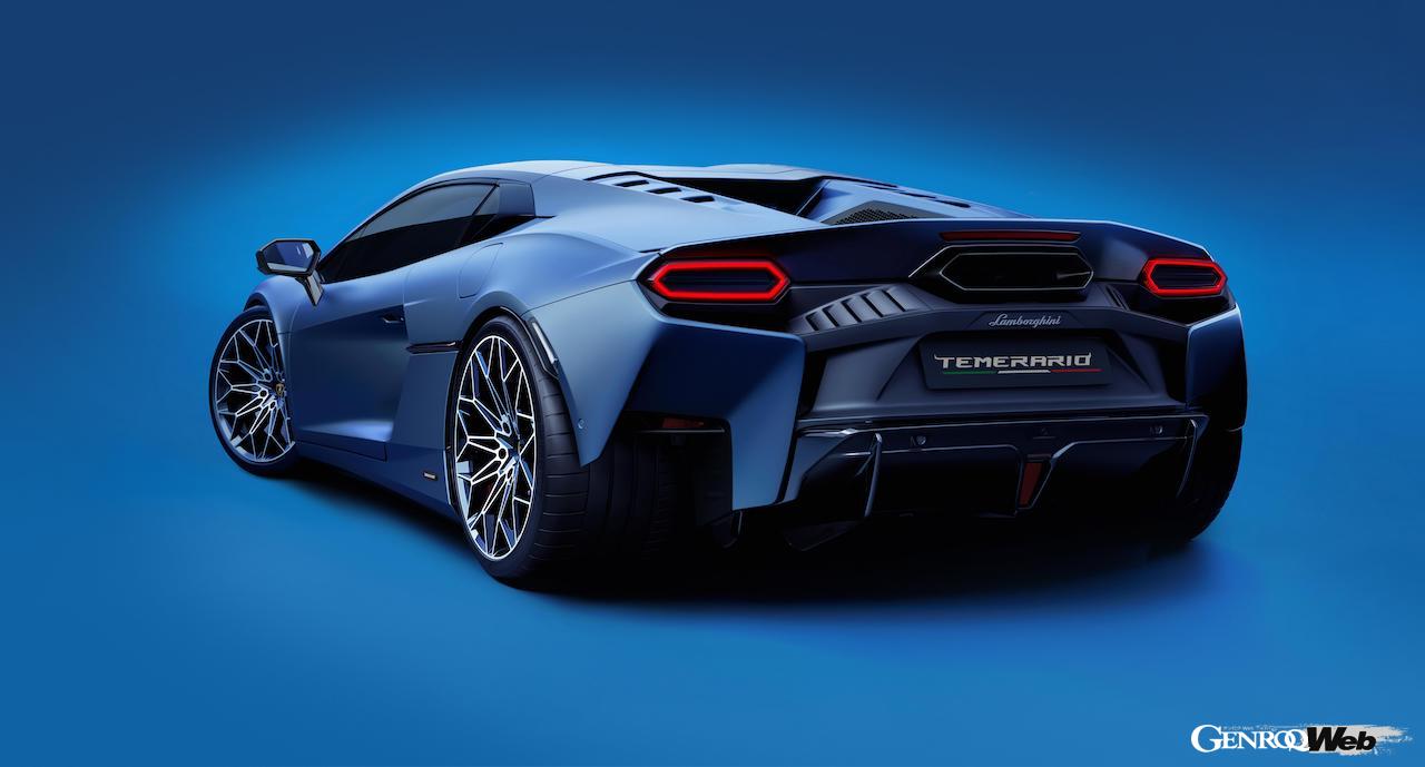 ハイブリッドパワートレインを搭載する「ランボルギーニ テメラリオ」のエクステリア。