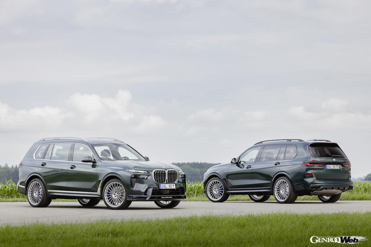 日本に導入される「BMW アルピナ XB7 マヌファクトゥーア」には、エクステリアレベルを大きく引き上げる「アルミニウム・サテン・ライン」と「ブラック・ライン」というエクステリアオプションが、新たに設定された。