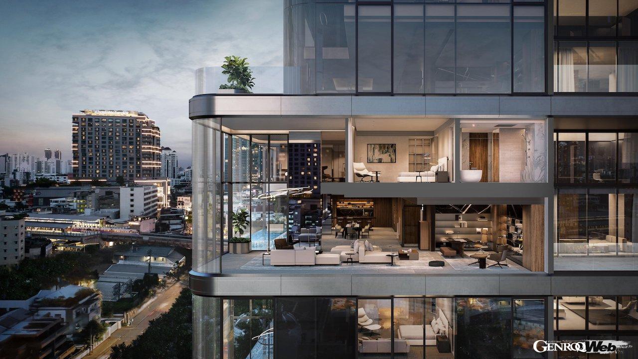 ポルシェのこだわりが随所に導入された、超高級レジデンス「ポルシェデザイン・タワー・バンコク」。