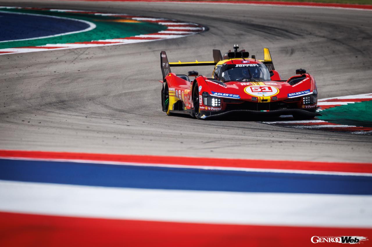 WEC第6戦「ローンスター・ル・マン」の予選においてポールポジションを獲得した、フェラーリ 499P 51号車。