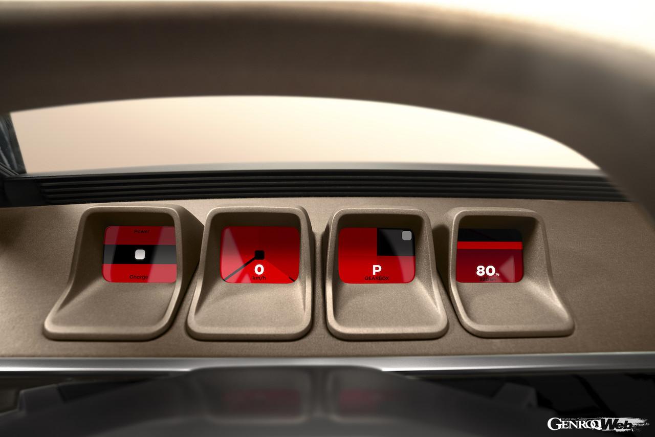 フル電動レストモッド「ルノー R17 エレクトリック × オラ・イト」のインテリア。