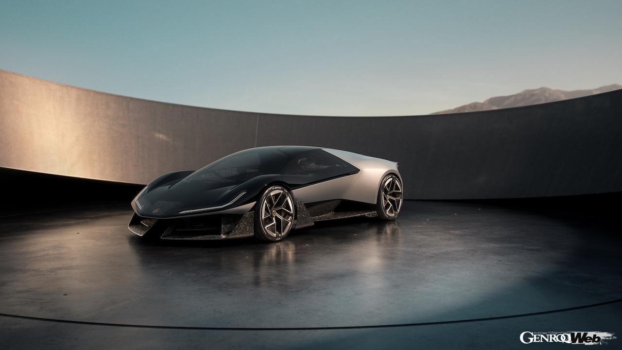 フル電動スポーツ「ロータス セオリー1」のエクステリア。