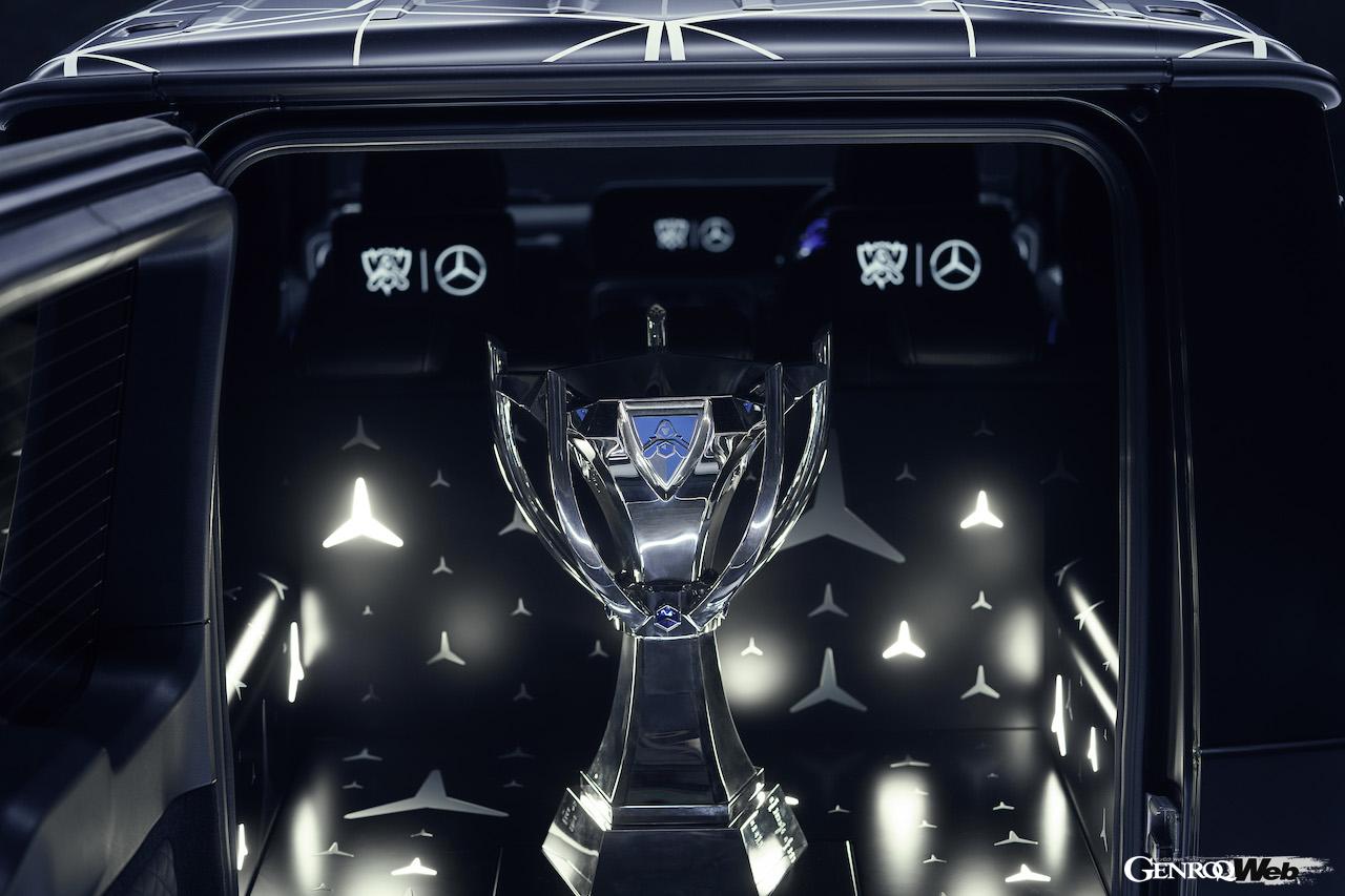 G580 with EQ Technologyのラゲッジルームには、ベルリン、パリ、ロンドンと移動するサモナーズ・カップを運搬する、専用キャリアが設置された。