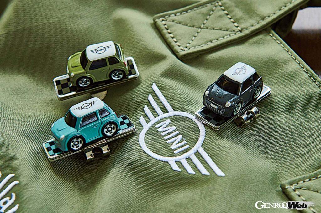 MINIのオーナー心をくすぐるボールマーカー(12月発売予定)。デフォルメした車両をイメージした3Dタイプはゴルフ場でも個性を発揮する。