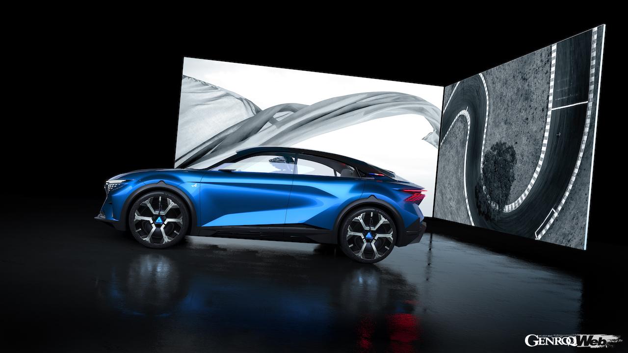 EV専用プラットフォーム「Amprミディアム」を採用した「アルピーヌ A390_β」のエクステリア。