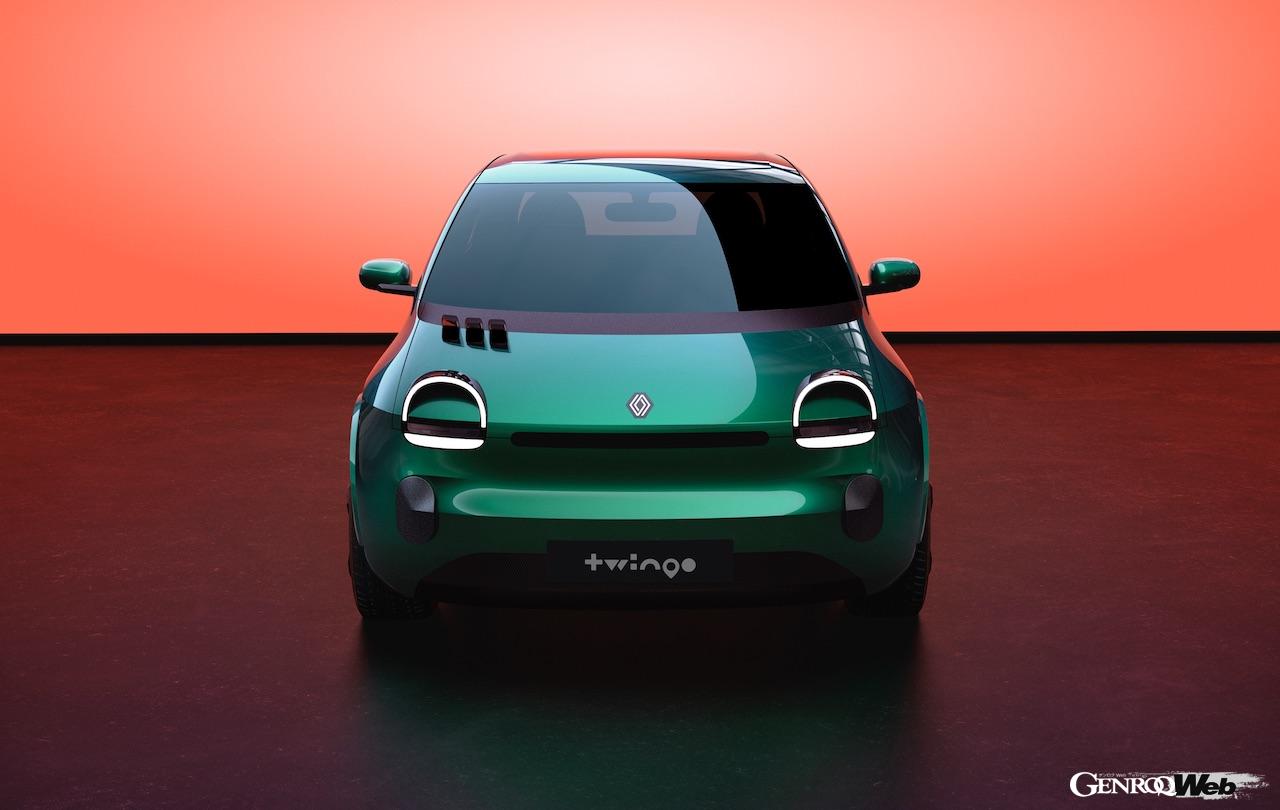 フル電動コンセプト「ルノー トゥインゴ E-Tech」のエクステリア。