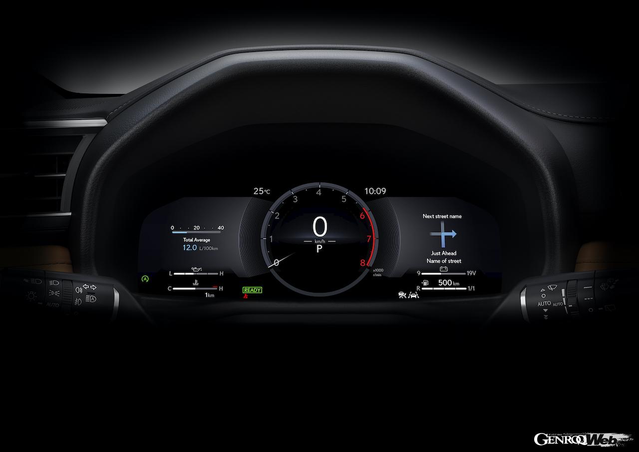 コクピットには、運転支援情報をわかりやすく表示する「12.3インチ・大型フル液晶メーター」が新たに導入された。