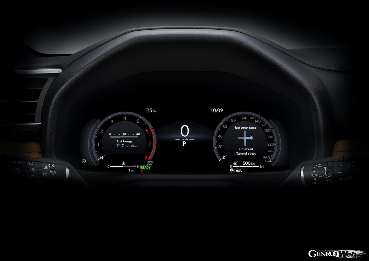 コクピットには、運転支援情報をわかりやすく表示する「12.3インチ・大型フル液晶メーター」が新たに導入された。