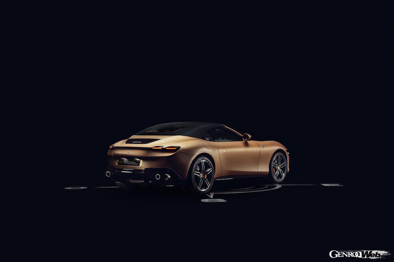 「テーラーメイド」が製作した、フェラーリ ローマ スパイダーのエクステリア。