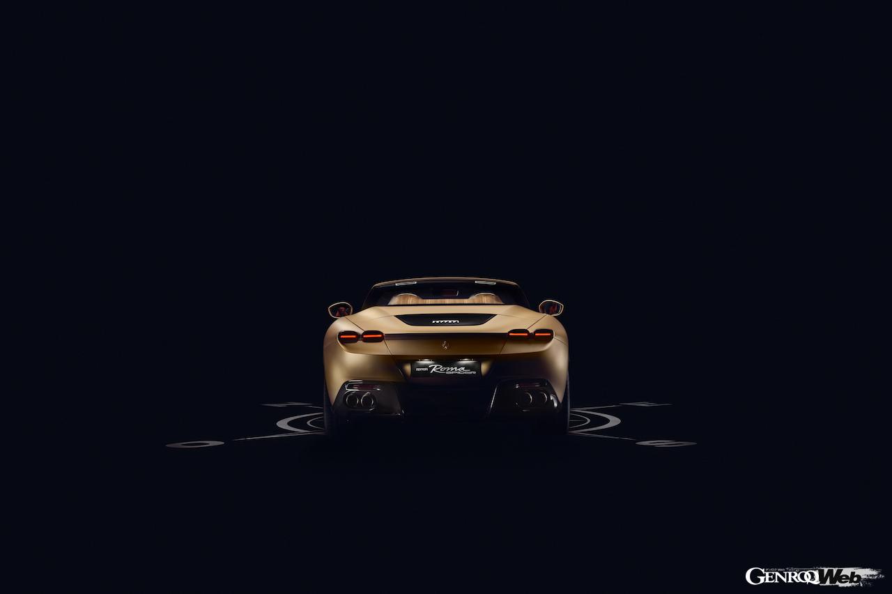 「テーラーメイド」が製作した、フェラーリ ローマ スパイダーのエクステリア。