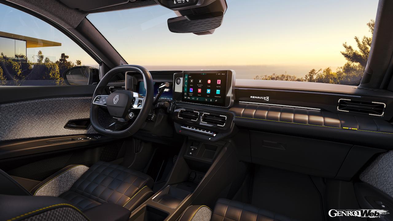 「ルノー 4 E-Tech エレクトリック」のインテリア。