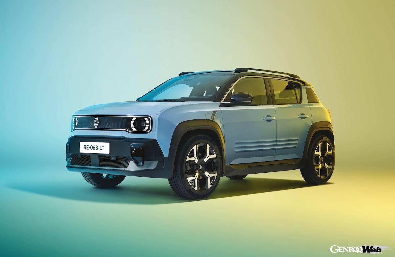 「ルノー 4 E-Tech エレクトリック」のエクステリア。