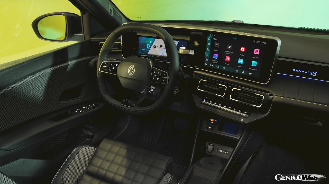 「ルノー 4 E-Tech エレクトリック」のインテリア。