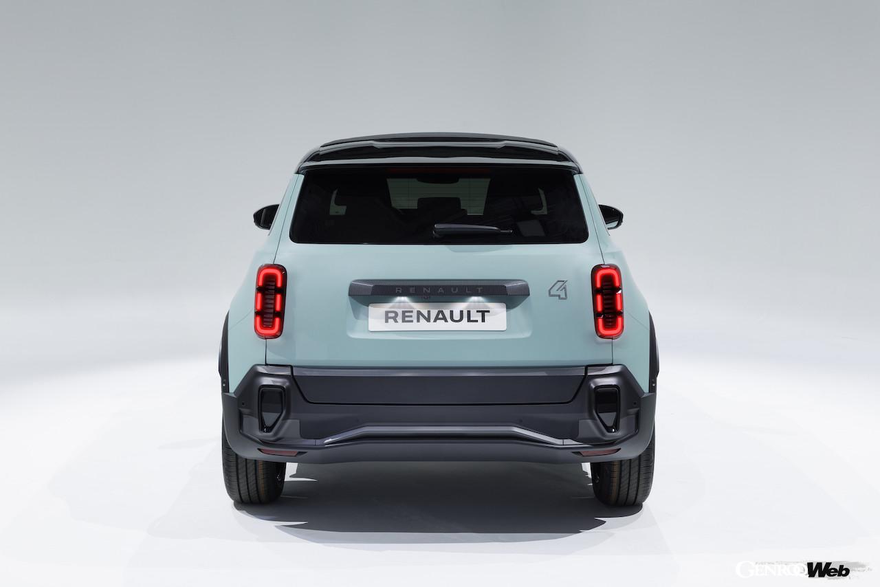 「ルノー 4 E-Tech エレクトリック」のエクステリア。