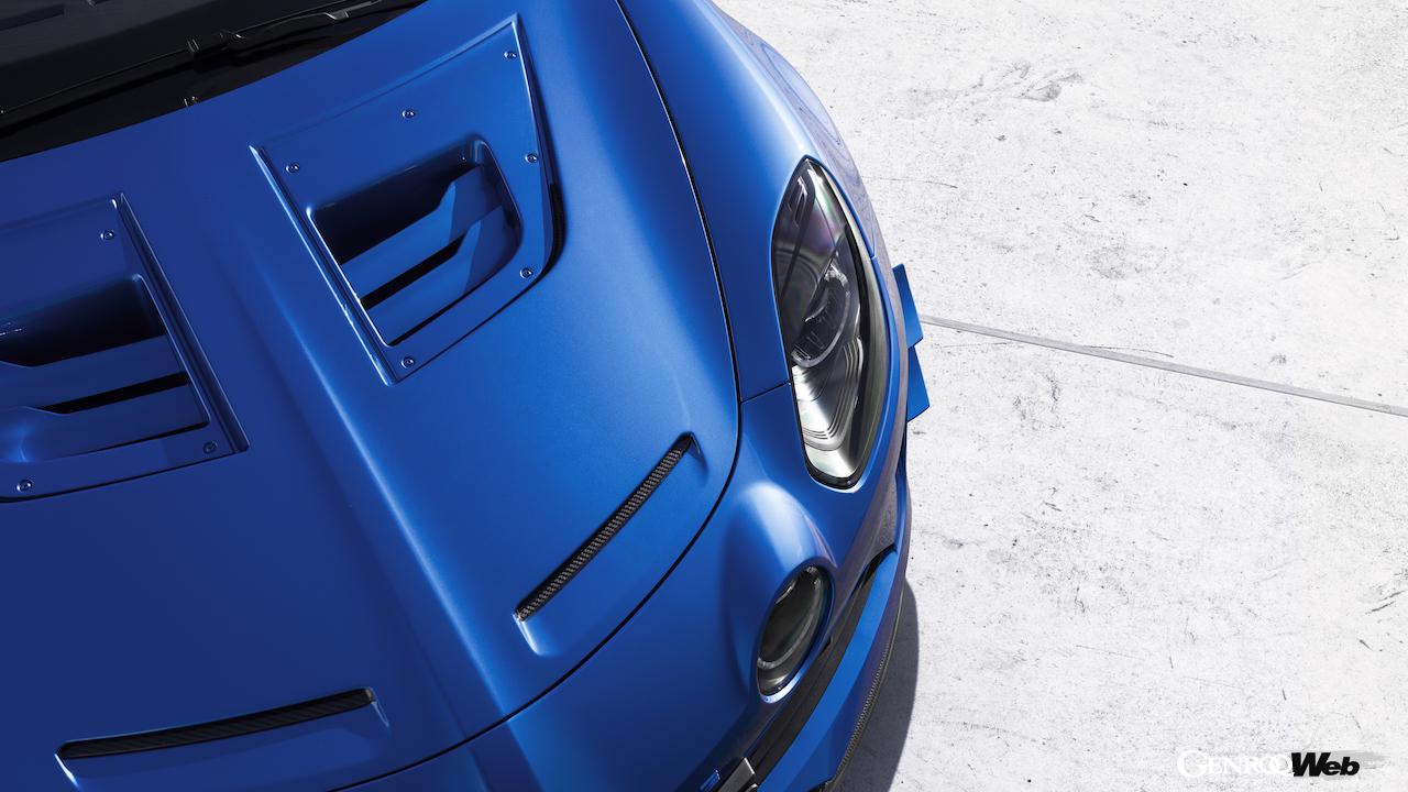 110台のみが限定販売される「アルピーヌ A110 R ウルティメ」のエクステリア。