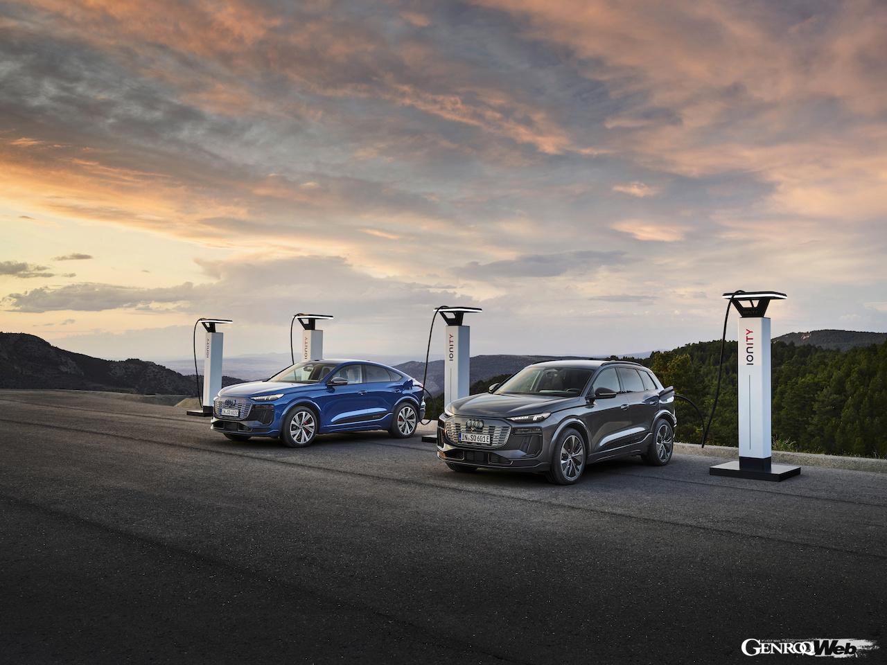「アウディQ6 スポーツバック e-tron」と「アウディSQ6 スポーツバック e-tron」。