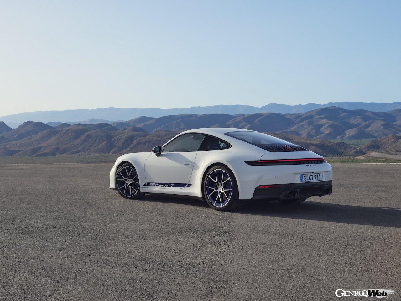 6速マニュアルトランスミッション搭載「ポルシェ 911 カレラT」のエクステリア。