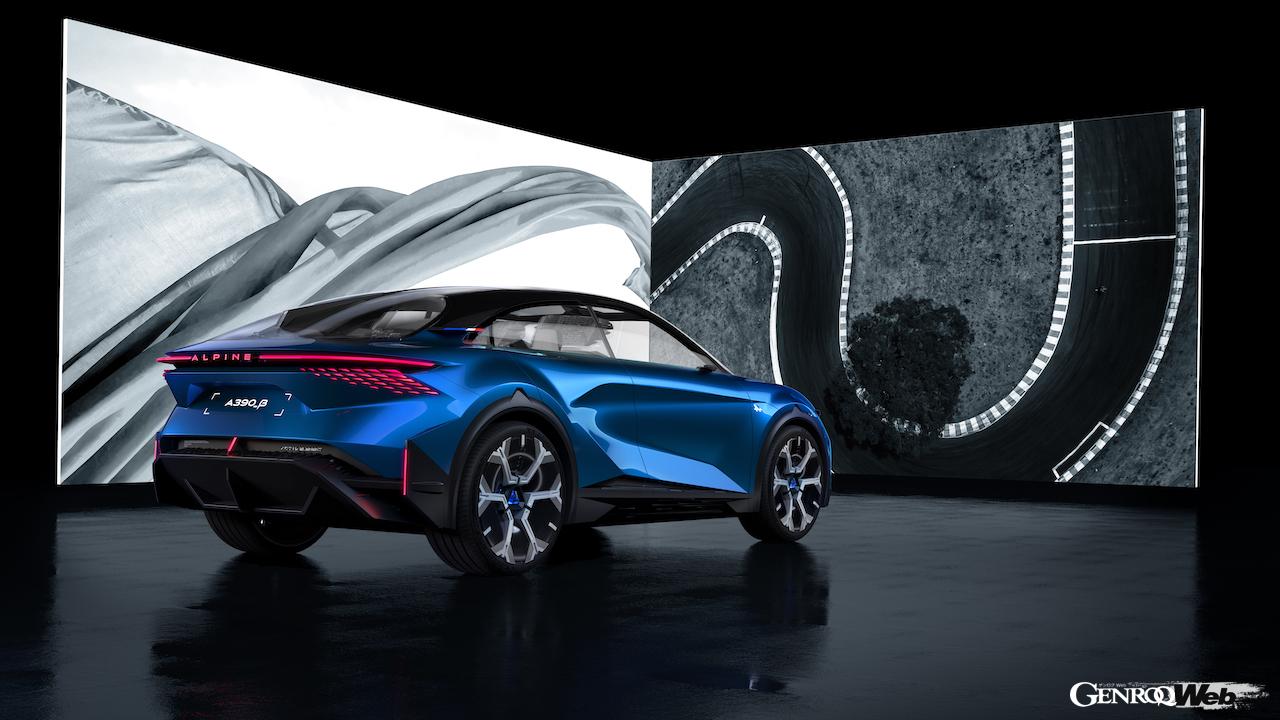 EV専用プラットフォーム「Amprミディアム」を採用した「アルピーヌ A390_β」のエクステリア。